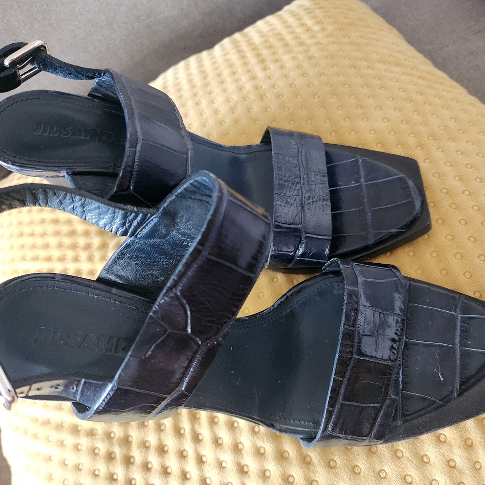Jil Sander Leather sandals heeled shoes  39.5 9.5 - Picture 8 of 12